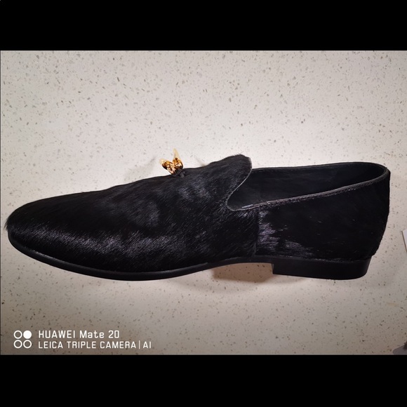 NEW Men’s black fur loafer - Picture 4 of 5